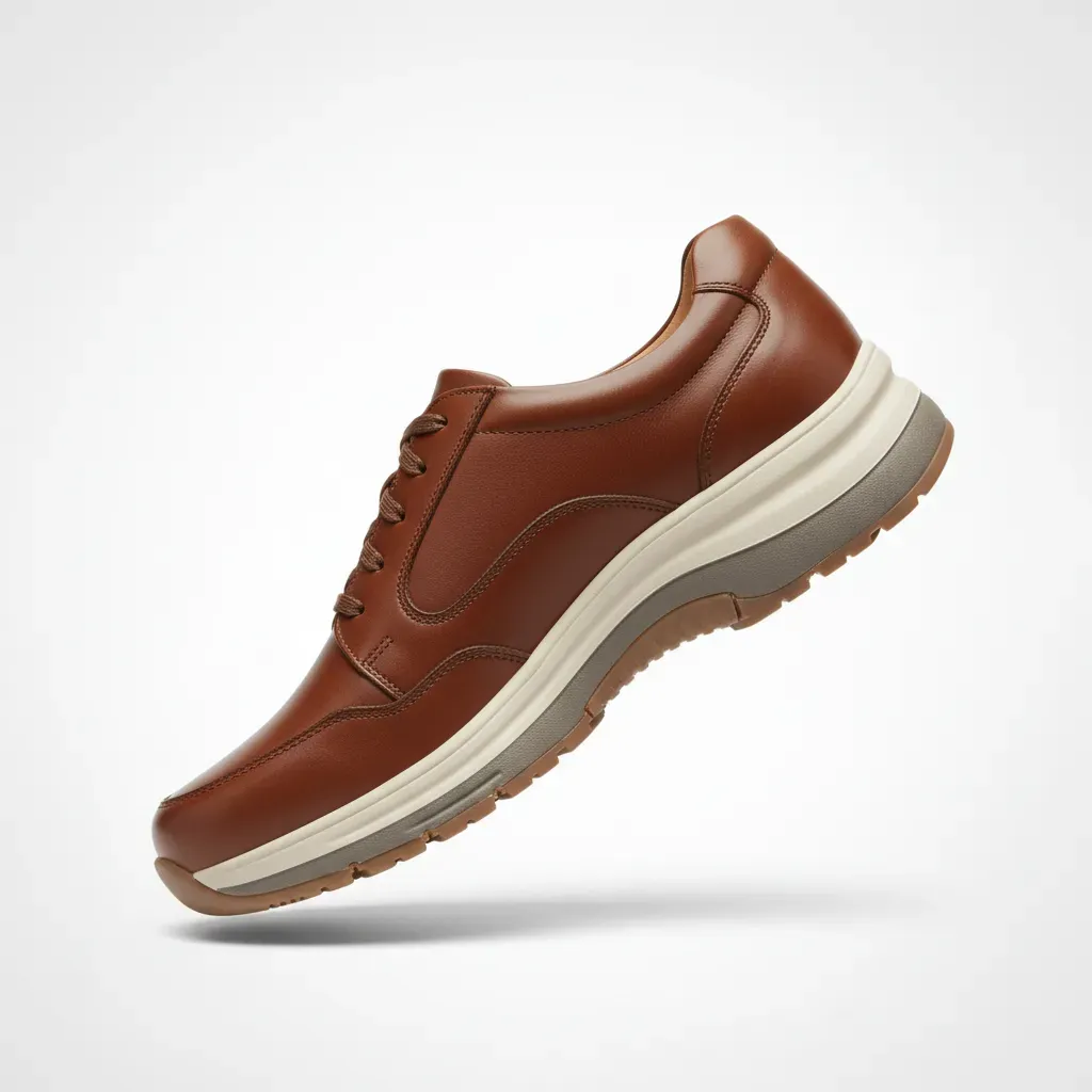 Orthopedic Walking Shoes - Brown Leather
