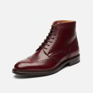 Brogue Boots - Burgundy Leather