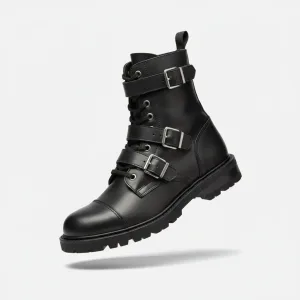 Combat Boots - Black Leather