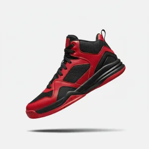 Pro Basketball Shoes - Red & Black Mid-Top