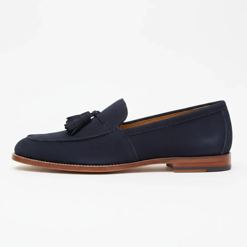 Tassel Loafers - Navy Blue Suede