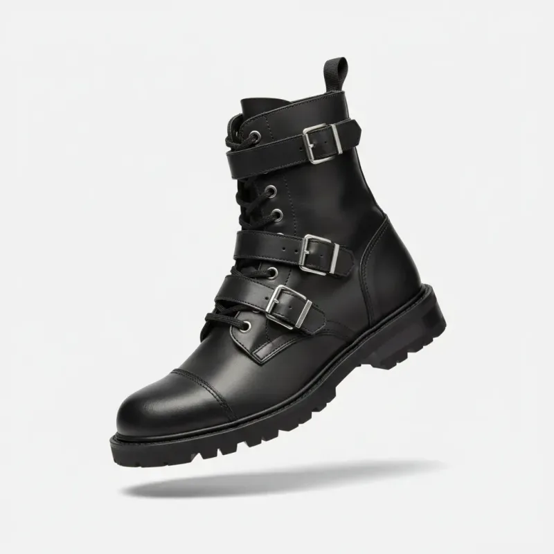 Combat Boots - Black Leather