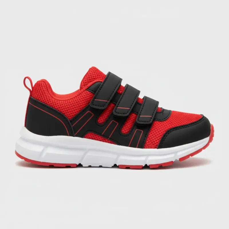 Kids' Athletic Sneakers - Red & Black